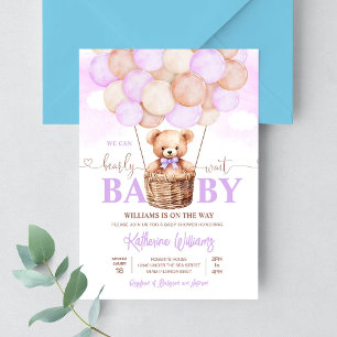 Invitation Nous pouvons à peine attendre Ours en peluche Baby