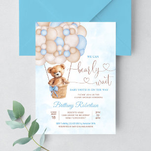 Invitation Nous pouvons à peine attendre Ours en peluche Baby