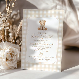 Invitation Nous pouvons à peine attendre Ours en peluche Ging