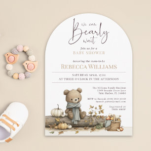 Invitation Nous pouvons à peine attendre Ourson Fête prénatal