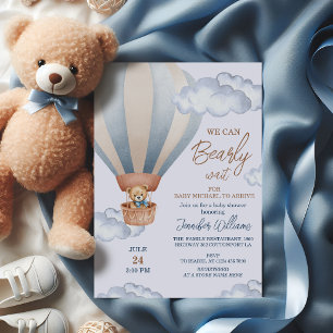 Invitation Nous pouvons à peine attendre Teddy Bear Montgolfi