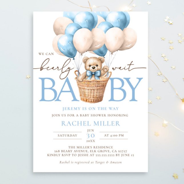 Invitation Nous pouvons à peine attendre une baby shower mont (Créateur téléchargé)