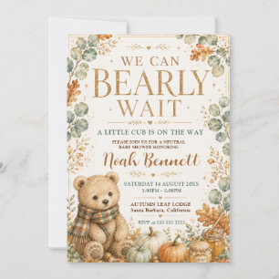Invitation Nous pouvons à peine attendre une baby shower neut