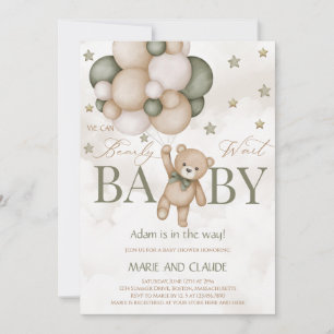 Invitation Nous pouvons à peine attendre une baby shower neut