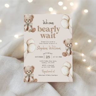 Invitation Nous pouvons à peine attendre une élégante baby sh