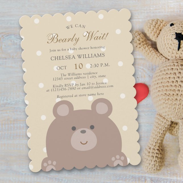 Invitation Nous Pouvons Attendre Assez Bear Cub Baby shower G (Créateur téléchargé)