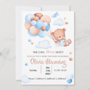 Invitation Nous pouvons attendre le Baby shower