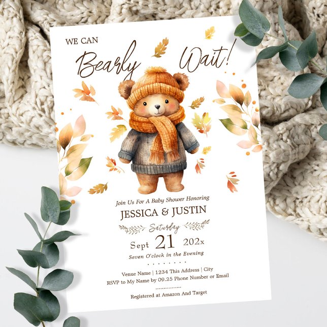 Invitation Nous pouvons attendre le Baby shower d'automne (Créateur téléchargé)
