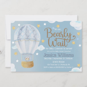 Invitation Nous pouvons attendre le Baby shower de l'ours