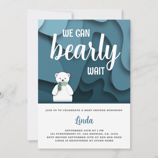 Invitation Nous pouvons attendre le Baby shower d'hiver (Devant)