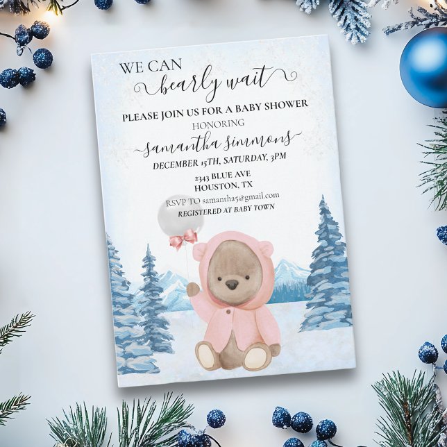 Invitation Nous pouvons attendre le Baby shower Noël hiver (Créateur téléchargé)