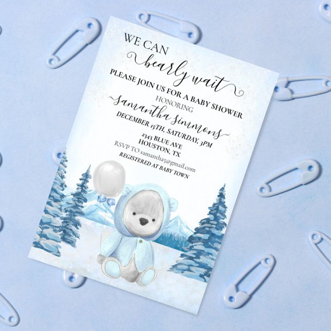 Invitation Nous pouvons attendre le Baby shower Noël hiver (Créateur téléchargé)
