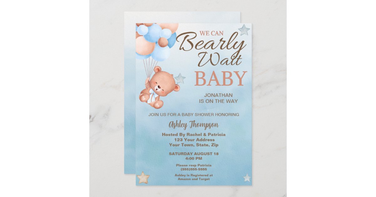 Invitation Nous pouvons attendre l'invitation Baby shower Zazzle.fr