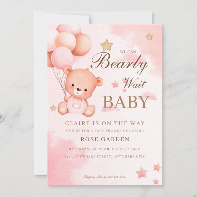 Invitation Nous pouvons attendre l'Invitation Baby shower (Devant)