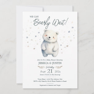Invitation Nous pouvons attendre prématurément l'ours Baby sh