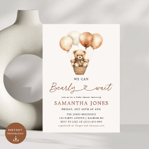 Invitation Nous pouvons attendre un Baby shower neutre pour l