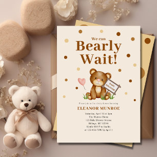 Invitation Nous pouvons attendre un Baby shower neutre pour l