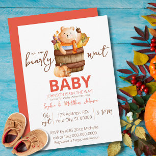 Invitation Nous pouvons Bearly Wait Baby shower, Automne mini