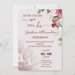 Invitation Nous renouvelons encore les vœux de mariage Annive