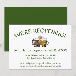 Invitation NOUS RÉOUVRONS ! Bar Restaurant Personnalisable VE