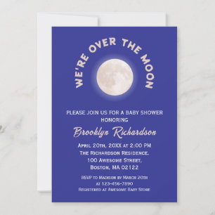 Invitation Nous sommes au-dessus de la lune amusant Baby show