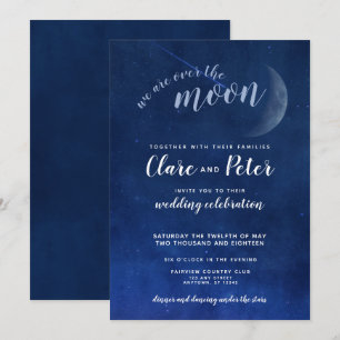 Invitation Nous sommes au-dessus de la lune Starry Night Navy