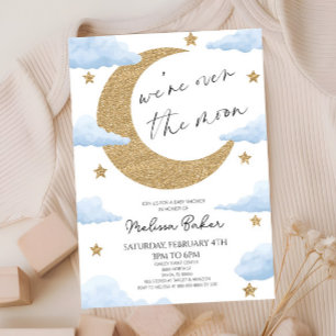 Invitation Nous sommes au-dessus du Baby shower céleste Moon