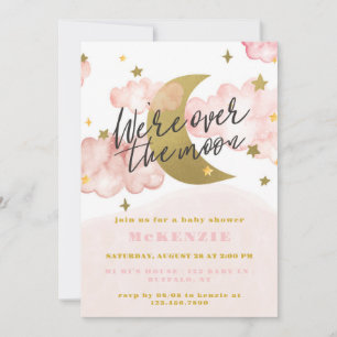 Invitation Nous sommes au-dessus du Baby shower de la fille d