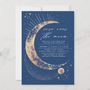 Invitation Nous sommes au-dessus du Baby shower de la Lune