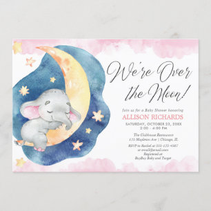 Invitation Nous sommes au-dessus du baby shower de la lune de