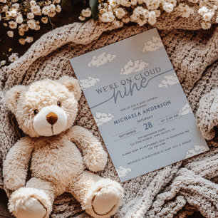 Invitation Nous sommes dans le nuage Neuf Baby shower nuages