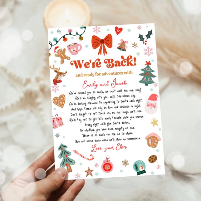 Invitation Nous sommes de retour Lettre d'arrivée de l'elfe d (Créateur téléchargé)