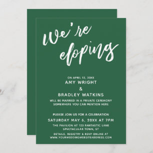 Invitation Nous sommes en train d'Eloping Simple Leaf Green H