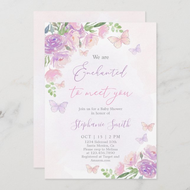 Invitation Nous sommes enchantés de vous rencontrer fille Bab (Devant / Derrière)