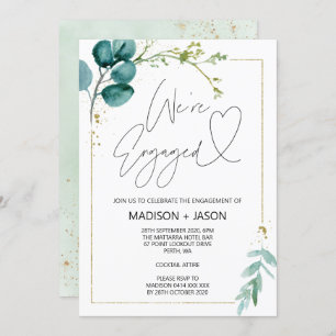 Invitation Nous sommes Engaged Engagement Party Eucalyptusl G