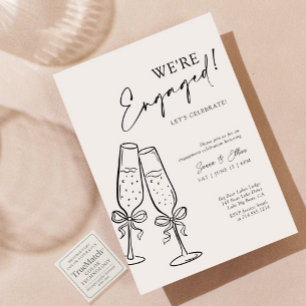 Invitation Nous sommes engagés à la fête de Champagne de Bow