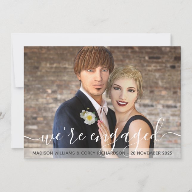 Invitation Nous sommes engagés dans la typographie Votre Fian (Devant)