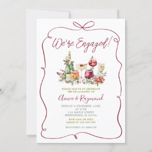 Invitation Nous sommes engagés Noël Cocktail Dessin à la main