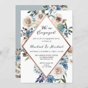 Invitation Nous sommes engagés Rustic Boho Floral Party