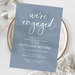 Invitation Nous sommes fiancés Chic Calligraphie Fête de fian