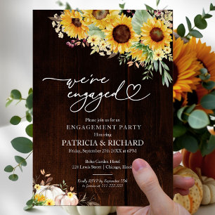 Invitation Nous sommes fiancés Fête de fiançailles d'automne