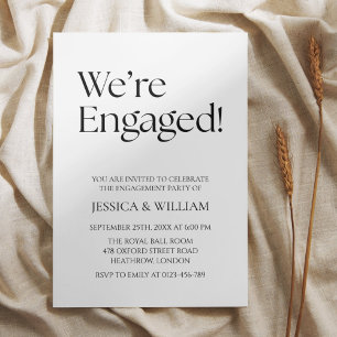Invitation Nous sommes fiancés Fête de fiançailles minimalist