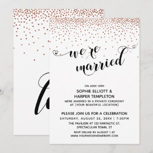 Invitation Nous sommes mariés Cœurs de scénario en cuivre Con