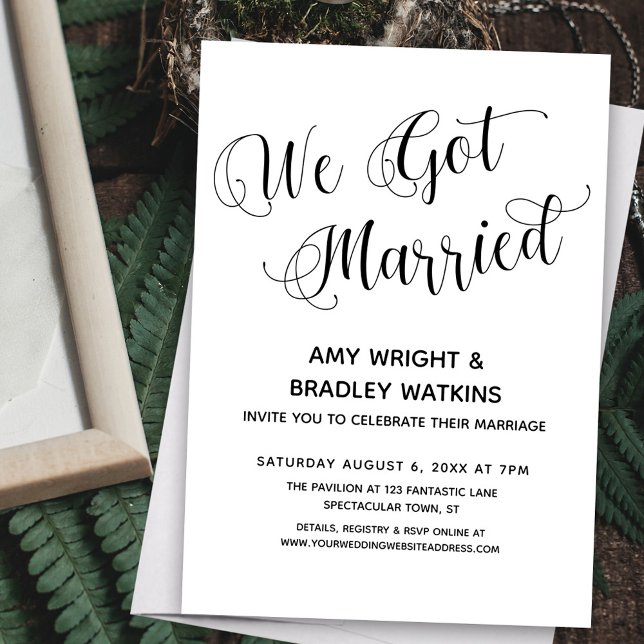 Invitation Nous sommes mariés Réception après mariage seuleme (Créateur téléchargé)