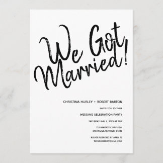 Invitation "Nous sommes mariés!" Réception de mariage avec sc