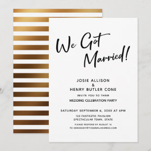 Invitation Nous sommes mariés Réception de mariage calligraph