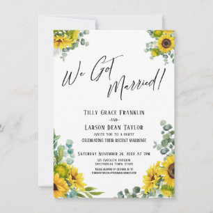 Invitation Nous sommes mariés ! Réception Eucalyptus Tourneso