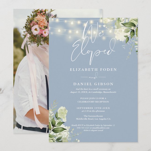 Invitation Nous sommes partis en cachette pour un mariage ave (Devant / Derrière)