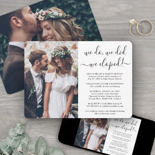 Invitation Nous sommes partis en cachette pour un mariage ave