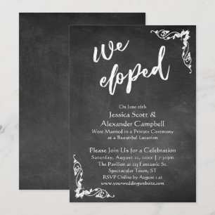 Invitation Nous sommes partis en cachette Typographie sur tab